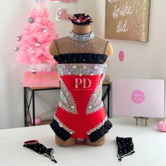 Made to order - Red&Black Jazz/Musical Dance Costume