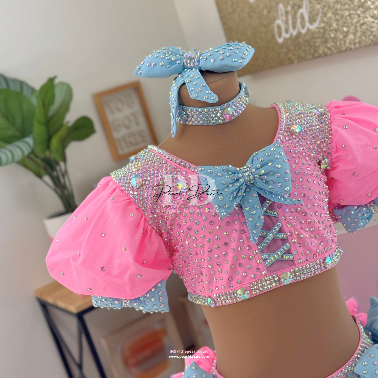 #1592 Booking【Kameko C-Feb.1st】Candy blue &pink Bow Costume