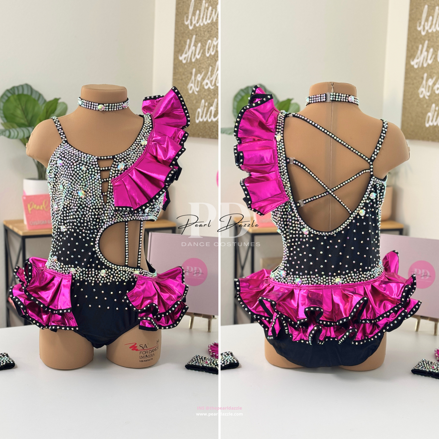 Custom Order【Hilary-Feb.1st】Black&Pink One Piece Costume