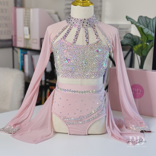 Ready to ship 7/8Y Dreamy Pink Customized Lyrical Dance Costume