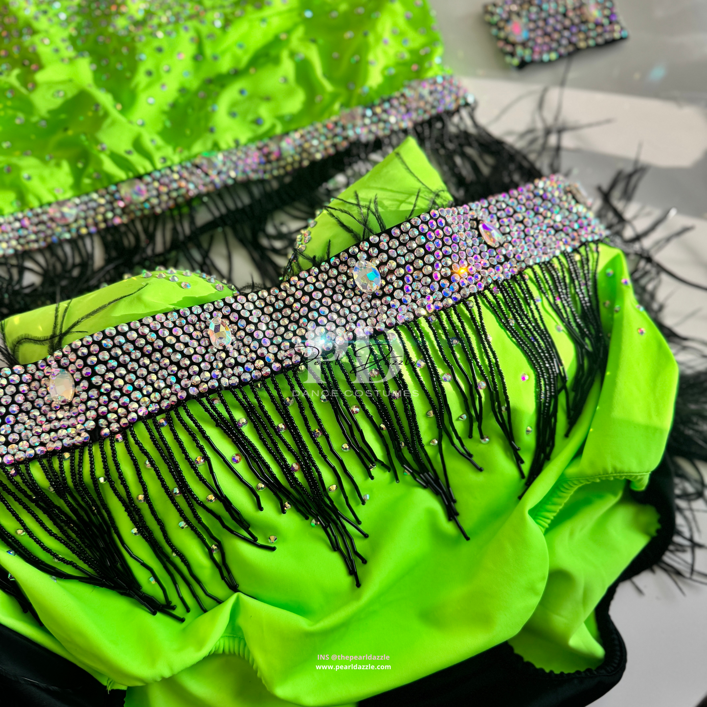 Custom Order【Brittany H-Feb.15】Lime Green+Black Feather Costume