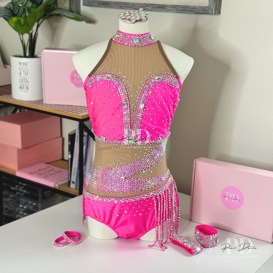 Made to order- True Pink Dazzle -Customized Jazz Dance Costume