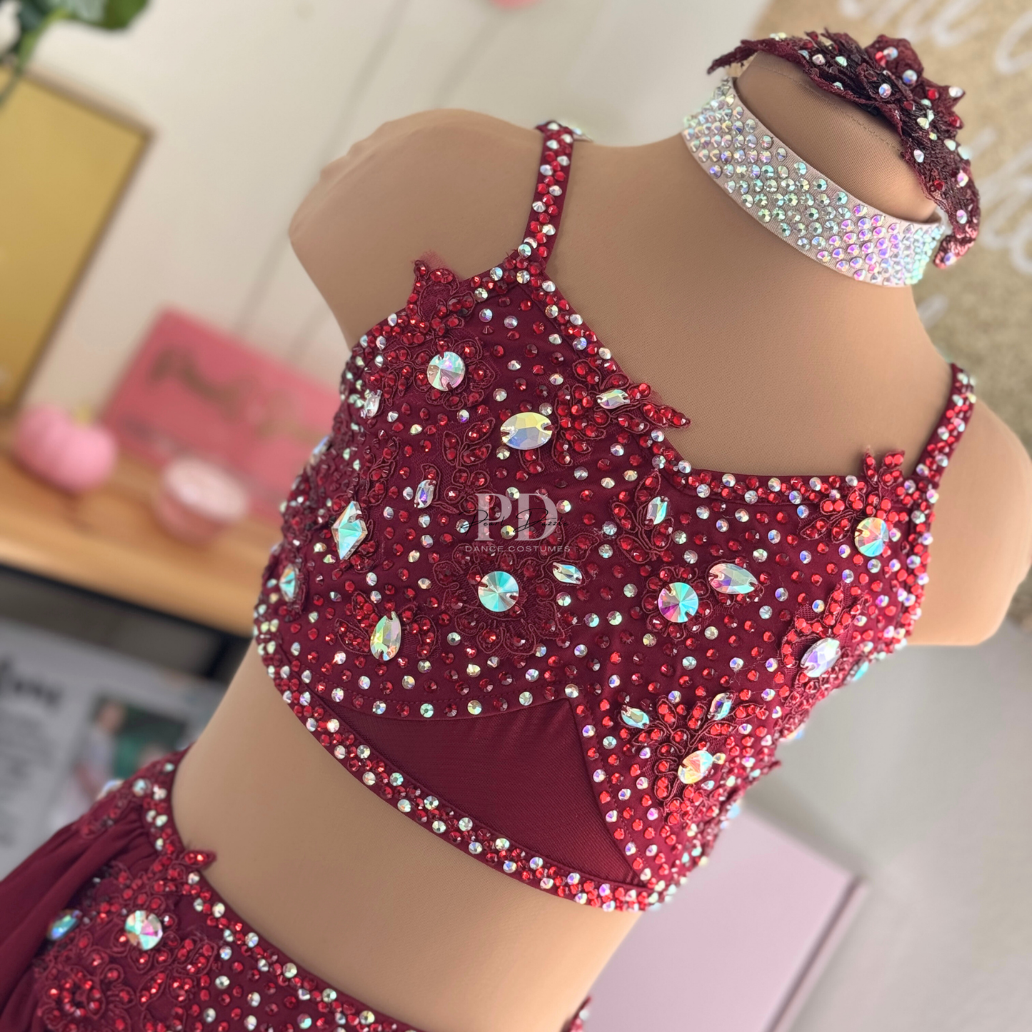 Made to order- Burgundy Beige Customized Lyrical Dance Costume