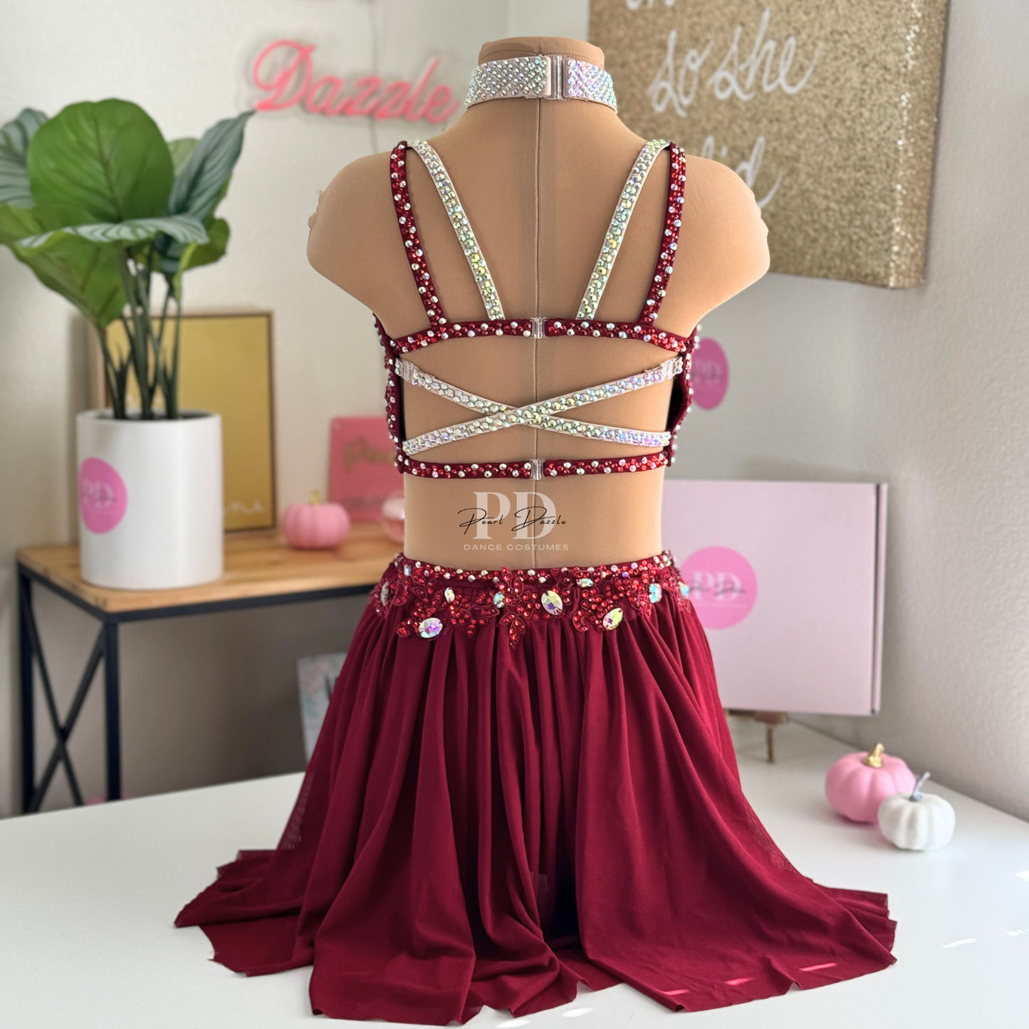 Made to order- Burgundy Beige Customized Lyrical Dance Costume