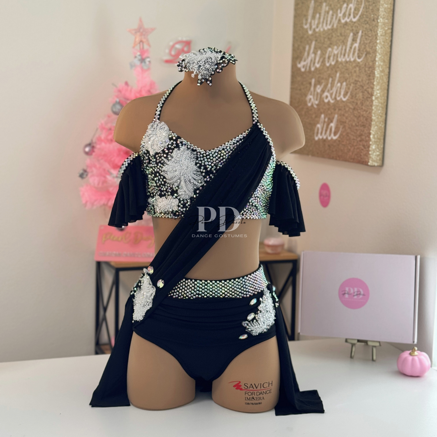 Ready to ship - (14-16Y/ AXXS) Black  Lyrical Dance Costume